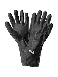 BLACK PVC GLOVES 14'  INCH