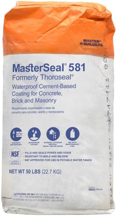 MASTERSEAL 581 - FORMERLY THOROSEAL - WATERPROOF CEMENT-BASED COATING- GRAY