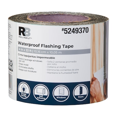 RELIABILTSelf-Adhesive 4-in x 33-ft Silver Rubberized asphalt Self-adhesive roll flashing 18 -Pack